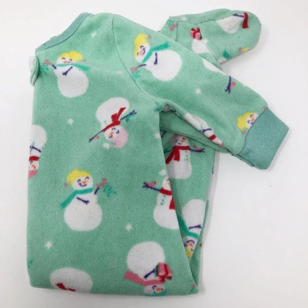 Carter's Baby Footie 6M Holiday Christmas Snowman Flame Resistant Fleece